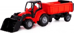 Traktor esilaaduri ja kallutatava haagisega