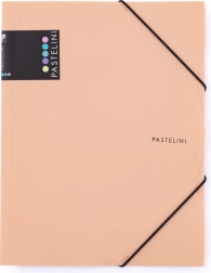 PASTELINI A4 kummipaelaga virnaklamber, aprikoos