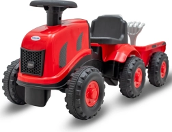 Laste sõiduk (jalaga lükatav) traktor haagise ja tööriistadega Baby Mix Benny – punane