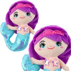 Plush Mermaid with Sequin Tail Turquoise 28 cm