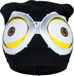 New Baby spring children's hat with Minion motif, black (3–4 years)