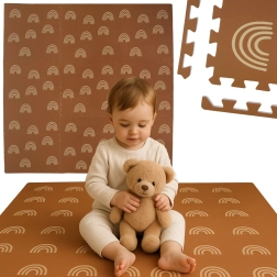 HUMBI vahumatt 180 × 180 cm – pruunid vikerkaared, 9 osa, veekindel ja ohutu