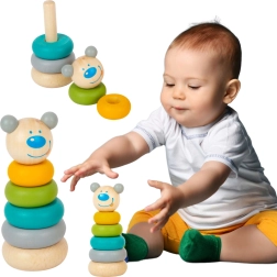 Puidust ladumistorn „Karu” Montessori SMALL FOOT