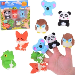 Kummist sõrmenukunäitlejad ZOO loomakesed – 5 figuuri komplekt