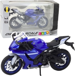 Metallic sports motorcycle blue R1 1:12