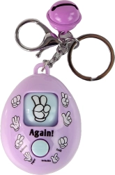 Lilla võtmehoidja mänguga kivi, käärid, paber