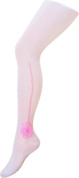 Children's cotton jacquard tights New Baby white with flower 128–134