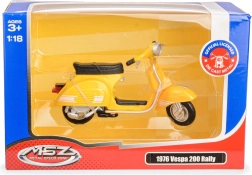 Metallist mudelroller Vespa 200 Rally 1976 1:18 kollane