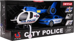 Politseikomplekt: helikopter ja auto tulede ning helidega