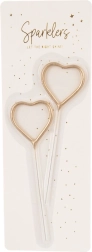 Kuldsed südamekujuline säraküünal 16,5 cm (2 tk)