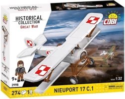 Lennuki Nieuport 17 C.1 ehituskomplekt – ajalooline kahekordne tiibadega lennuk Poola värvides (1:32)