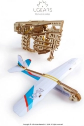 Ugears 3D puidust mehaaniline pusle – katapuldiga väljalastav lennuk