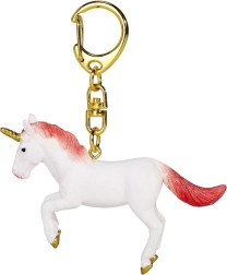 Leaping Unicorn Keychain Red