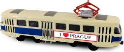 Metal retro tram PRAGUE T3 16 cm with opening doors