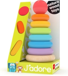 Vikerkaare rõngad pulgal – puidust hariv mänguasi kõige väiksematele