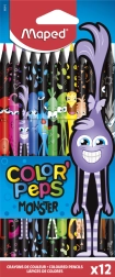 Kolmnurksed värvipliiatsid Maped Color'Peps Monster 12 tk
