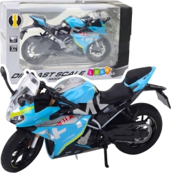 Metal sports motorcycle 1:12 with lights and sounds – blue