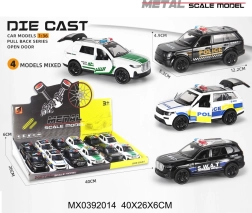 Police die-cast car model 1:36 with pull-back drive and lights