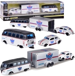 Maisto metallist komplekt 1:64 – Volkswagen Van Samba haagisega ja Volkswagen Beetle