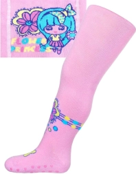 Puuvillased sukkpüksid ABS-iga New Baby Flower Princess hele roosa