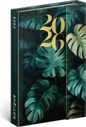 Nädalane magnetkinnitusega päevik Monstera 2026, 11 × 16 cm