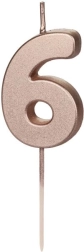 Cake candle rose gold number 6
