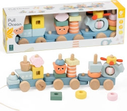 Puidust tõmmatav rong Ocean CLASSIC WORLD – montessori pusle