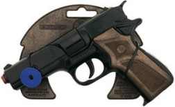 Politsei metallist kapselpüstol, must, 8 lasku