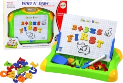 Magnetiline õppetahvel tähtede ja numbritega