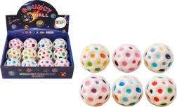 Kosmiline viske- ja pigistamispall soonikuga, valge 7 cm