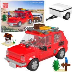 Auto ehituskomplekt FIAT 126p Maluch haagisega 1:24 (393 osa) – Mould King