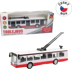 Metal trolleybus with pull-back action 16 cm