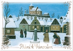 Jõulukaart pärjamotiiviga