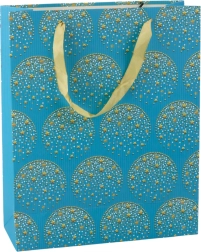 Sinine kinkekott kuldsete tähtedega 32 × 26 × 12 cm