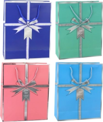 Kinkepaberist kott hõbedase lipsu ja kirjaga Just for you 32 × 26 × 12 cm