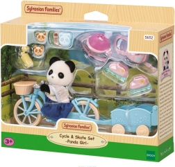 Sylvanian Families bike ride with panda Rosalina