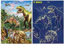 Glow-in-the-dark Dinosaur World Puzzle 100 XL Pieces