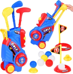 Laste mini-golf – komplekt keppide, pallide ja ratastel alusega