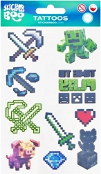 Ajutised Minecrafti tätoveeringud – 10 motiiviga komplekt