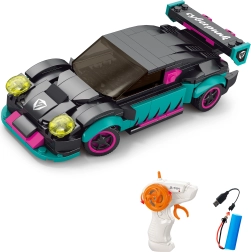 Türkiissinise kaugjuhitava RC-auto ehituskomplekt 17 cm, 265 detaili