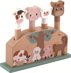 Hüppavad taluloomad – puidust pop-up mänguasi kõige väiksematele
