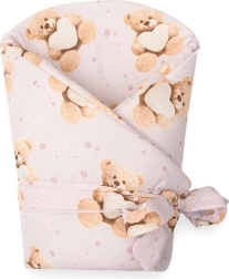 Laste mähkimistekk New Baby Love Teddy 80×80 cm roosa
