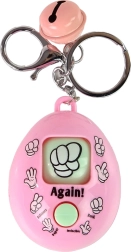 Roosa võtmehoidja kivipaberkäärid mänguga