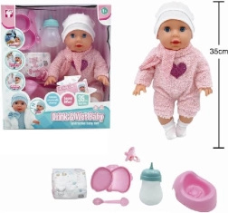 Nukk Tosia 35 cm joob ja pissib, koos lisadega