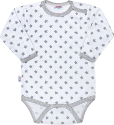 New Baby Classic II gray baby bodysuit with stars