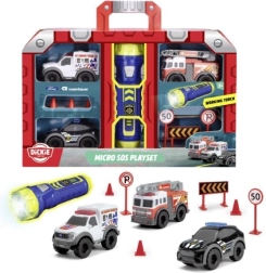 SOS Micro Set with Flashlight – Mini Firefighters, Police, and Ambulance