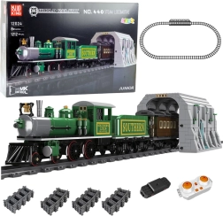 RC Steam Train Building Set, Green, 1212 Pieces