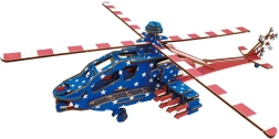 Wooden 3D Puzzle American Combat Helicopter Apache