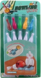 Mini bowling pins for kids with launcher