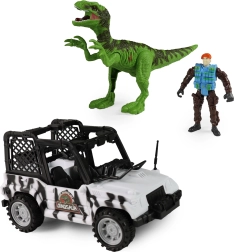 Auto Dino Park dinosaurusega, heli ja valgusega